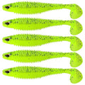 MAFIMOEA 40/30/25Pcs Paddle Tail Swim Baits Lures Fishing Soft Plastic Lure Kit for Bass Trout Walleye Crappie 6.5cm 7.5cm 10.5cm - color: Yellow, size: 3.15IN/8CM - 30PCS