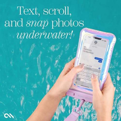 Case-Mate Soap Bubble IP68 Waterproof Phone Pouch - Iridescent | Touchscreen Floating Waterproof Phone Case with Crossbody Lanyard - Fits All Phones - Beach Cruise Ship Travel Essentials - color: Iridescent