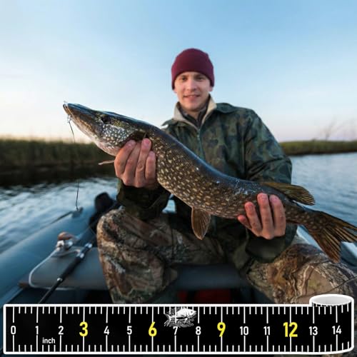 4 Pack Fishing Ruler for Boat 51 Self Adhesive Fishing Measuring Tape Fish Measuring Decals Waterproof Black Self Adhesive Measurings Ruler Sticker - color: Black
