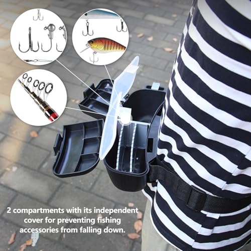Fishing Tackle Box, Portable Fishing Lures Box Waist Pack Adjustable Belt Fishing Tackle Storage Kit for Lures Baits Hook