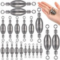 Seenelling 20 Pcs Brass Fishing Sinker Swivel Fishing Weights Saltwater Bullet Sinkers Drop Shot Weight Egg Sinkers with Swivel Rolling Removable Freshwater - size: 1/2 oz, 1/4 oz, 1/8 oz, 1/25 oz