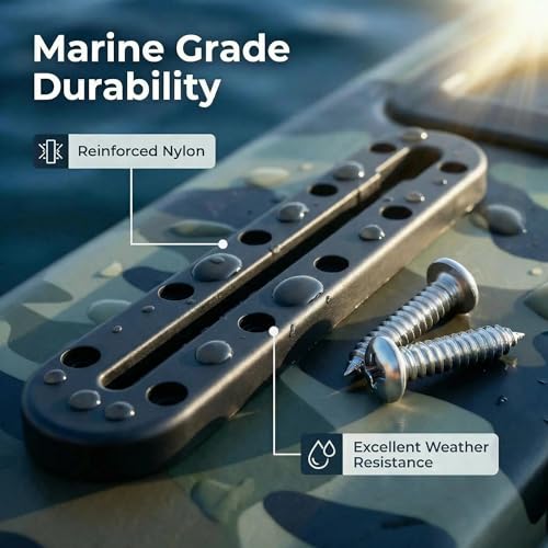 Kayak Track Rail - Low Profile Design for Fishing Rod,Cup Holders and Paddle Holders | High-Strength Nylon & Stainless Steel 304 | Kayak Accessories Mount Track & Rail System for Kayak - style: 9inch,2pcs