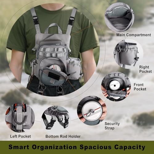 Ultimate Lightweight Fly Fishing Chest Pack - Water-Resistant Specialized Gear Storage with Quick-Access Design for Streamside Adventures