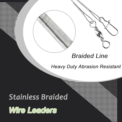 QISHUO Rigs Stainless Fishing Leader Steel High Strength Fishing Leader Saltwater Fishing Freshwater Wire Leaders Lures White Nickel - size: Size #3 (9.8in-40lb) 30pcs
