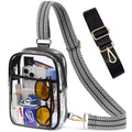 3 Pockets Clear Bag for Stadium Events with 2 Long Straps Sling Backpack Fanny Pack Concert Crossbody Purses for Women - color: 1# Black-c, style: Style 1