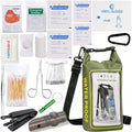 154 Pieces Waterproof Boat First Aid Kit Dry Bag with Out Bags Pouch Roll Top Boat Emergency Kit 2-in-1 for Camping Fishing Kayaking Swimming Rafting - color: Armygreen