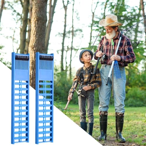 Meooeck 8 Pieces Fish Hook Holder Snelled Fishing Leader Holder 10.6 x 2.36 x 0.67 Inch Line Organizer for Storing Line Rigs - color: Blue