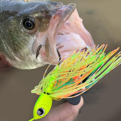 Spinnerbait Fishing Lure, Hard Metal Jig Spinner Baits Kits Swimbait for Bass Trout Pike Salmon Walleye Freshwater Saltwater 5pcs/Pack - color: Spinnerbait 5pcs/set 2, size: 3/8oz