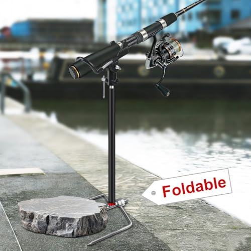 Fishing Rod Holders for Bank Fishing, 360 Degree Adjustable Fishing Rod Holders for Ground , Multifunctional Aluminum Beach Fishing Rod Holder Fishing Gifts for Men