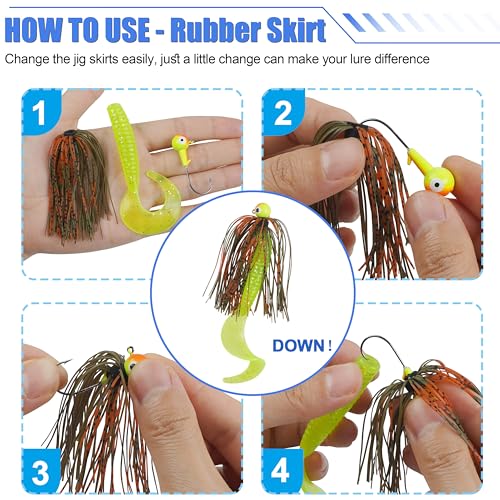 Spinner Bait Skirt Jig Skirts Replacement DIY Fishing Lure Making Supplies Soft Skirt for Spinnerbaits Bass Fishing Jigs Buzzbait Squid Jigs Fishing Lure Skirts - style: A-skirts-18pcs