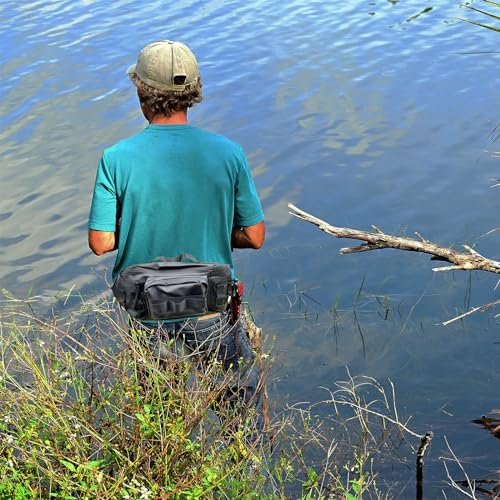 Fishing Fanny Pack for Men -Fishing Fanny Pack-Lightweight and Fishing Sling Pack - color: Black