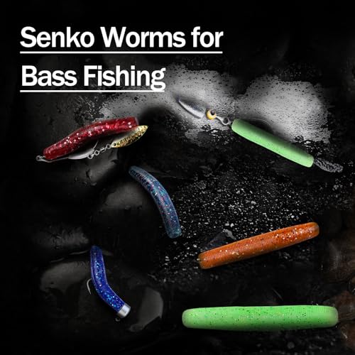 Soft Plastic Worms Lures with Salted Hook Slot 2.6in FS/RE-11 - size: 60pcs