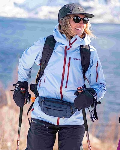 WATERFLY Fanny Pack Waist Bag: Small Hip Pouch Bum Bag Fannie Pack Phanny Fannypack Waistpack Bumbag Beltbag Sport Slim Fashionable for Jogging Hiking Hiker Woman Man - color: Navy Blue