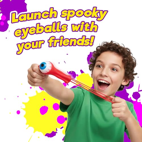 JA-RU Gross Light Up Eye Flinger Toy (Pack of 2) Stretchy Launching Eyeball. Halloween Party Favor. Sticky Splat Ball, Wall Ball, Squishy, Stress Relief, Gross Toy, Sticky Flinger 2494-2 - color: Eye Flinger, size: 2 Packs
