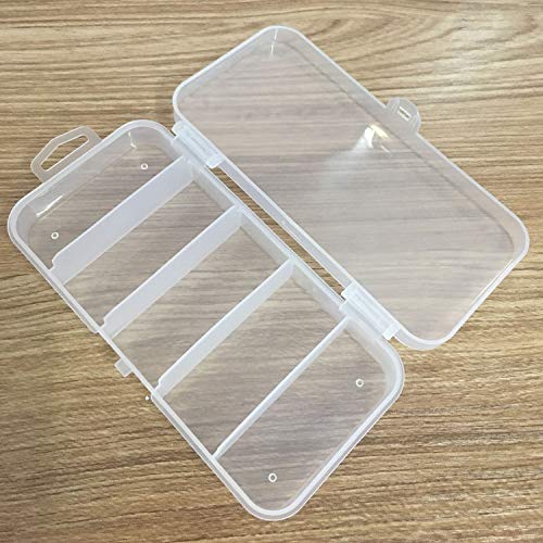 3pcs Multifunctional Portable 5-Grid Clear Visible Plastic Fishing Tackle Accessory Box 5 Compartments Jewelry Making Findings Organizer 4.96 x 2.44 x 1 Inch