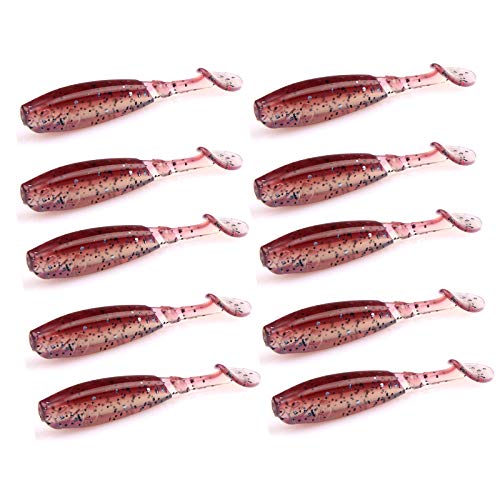 2.16in PVC Artificial Crappie Bass Bait with Paddle Tail 0.08oz.Shad Swimbaits 10-Pack Soft Baits Sea Ocean River Lake Streams Catfish Trout Pike Snapper Walleye - color: B 10pcs