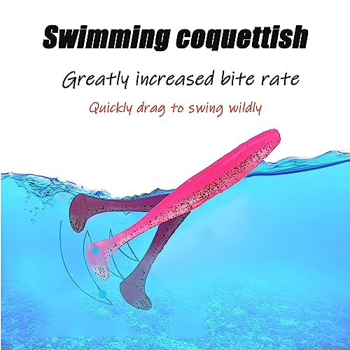 Paddle Tail Swimbaits,Soft Plastic Fishing Lures Swim Baits for Bass Fishing,30/50pcs with Box,Soft Plastic Swimbaits for Bass Trout Crappie Lures Kit for Saltwater Freshwater - color: D:3.54in/0.148oz-30pcs