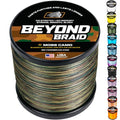 Beyond Braid Braided Fishing Line -Super Strong - Abrasion Resistant - No Stretch -Blue Camo, Moss Camo, White, Green, Pink, Blue, 4 Strand 8 Strand - color: Moss Camo, size: 15LB (300 Yards)