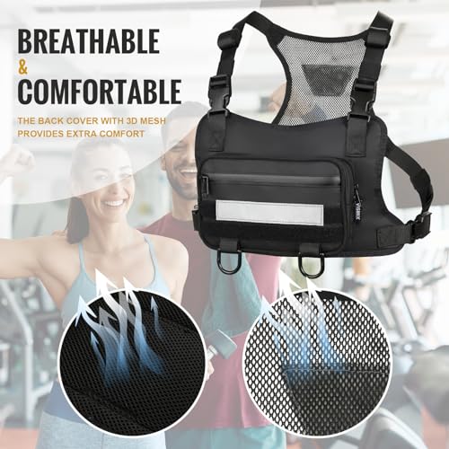 VISMIX Waterproof Running Chest Pack, Lightweight Sports Chest Bag For Workouts, Running, Cycling, Skiing