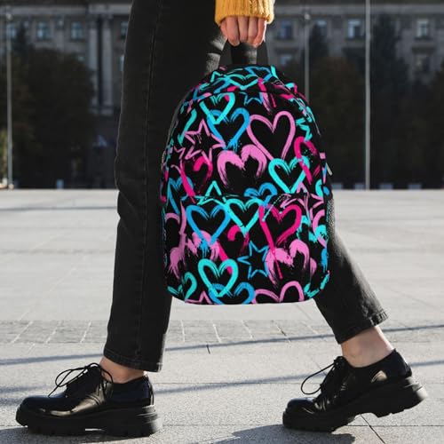 Colorful Love Heart Cool Backpack For Teenage Girls And Boys Cute Kids Backpacks Children School Bag - color: Colorful Love Heart Cool