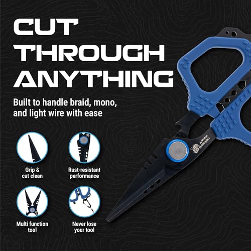 Reaction Tackle 7 Piece Fishing Tool Kit, Fillet Knife and Sharpener, Fishing Pliers, Braid Scissors, Floating Lip Gripper, Hook Remover and Lanyard, Stainless Steel for Saltwater and Freshwater