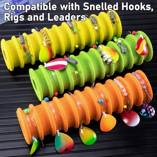 Dr.Fish 3 Pack Fishing Line Storage Holders, Snell Rigs Organizer Leader Tackle Box EVA Foam Lines Spooler Winder with Rigging Spools