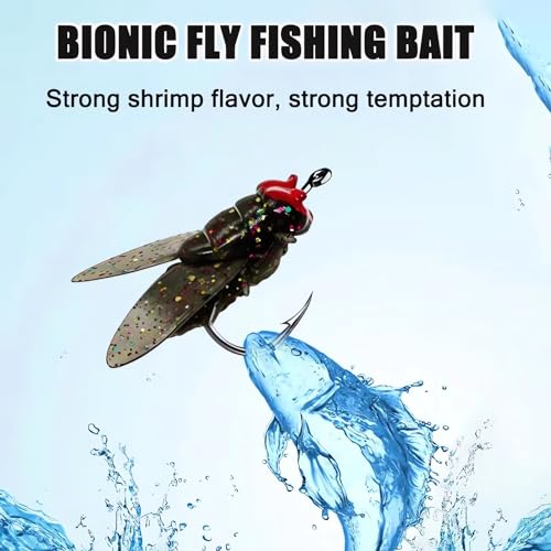 Bionic Fly Fishing Bait (20PCS) - 2024 New Trout Jigs Swimbaits Dry Flies Bass Fly Fishing Lures Kit, Saltwater ＆ Freshwater Flies Spinner Swim Baits Fly Fishing Hook Panfish Lures Set - color: Yellow, size: 15mm