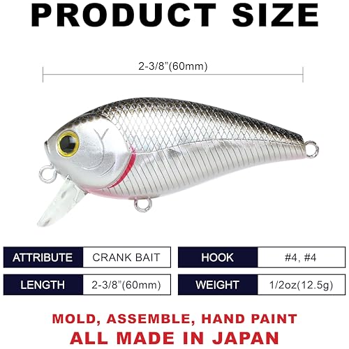 LUCKY CRAFT LC 1.5SSR, Wobbling Freshwater Lake Bass Fishing Bait - color: 419 BP Golden Shiner