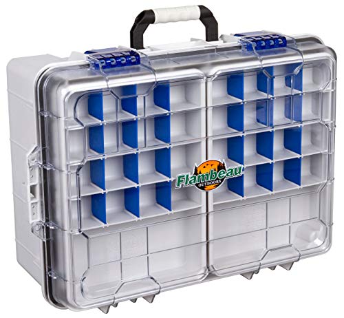 Flambeau Outdoors 4000WPNC Waterproof Satchel 4000, Portable Waterproof Tackle Box with Trays, Gray/Clear (18.71" L x 13.58" W x 7.58" D) - size: 4000 Series, style: Standard