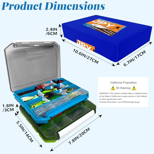 329PCS Fishing Lures Kit Bass Fishing Tackle Box with Tackle Included Fishing Gear Accessories Set with Soft Lure, Pliers, Hooks, Spoons, Jigs, Swivels, Frog, Weights Freshwater&Saltwater Gift Choice
