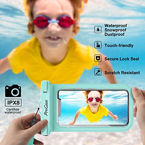 ProCase 2 Pack Waterproof Phone Pouch Case, 7" Universal Underwater Cellphone Dry Bag for iPhone 17 Air 16 15 14 13 Pro Plus Max 12 11, Galaxy S24 S23 S22 Ultra Pixel -Black/Green - color: Black/Green