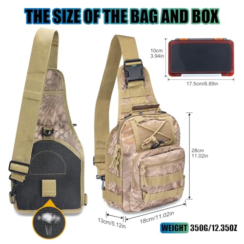 Waterproof Fishing Backpack with 2 Tackle Boxes, 2-Way Carry Design & Durable Material,Black, Khaki, Camo (Black with Two Tackle Boxes) - color: Black With Two Tackle Boxes