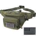 Tactical Fanny Pack, Military Waist Bag Hip Belt Bumbag Utility Bags for Outdoor Hiking Climbing Fishing with U.S Patch(Green) - color: 1 Pack Green