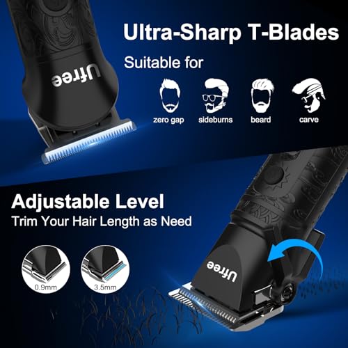 Ufree Beard Trimmer, Hair Clippers Mens Shaver Electric Razor, Hair Trimmer for Men Cordless Barber Clippers and Trimmers Set, Hair Cutting Kit for Men Grooming Gifts, Black - color: Black