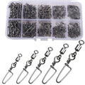 150pcs Fishing Snap Swivels Barrel Swivel with Coastlock Snap Stainless Swivel Corrosion Resistant Fishing Tackle Accessories Lure Line Connector for Saltwater Freshwater Fishing