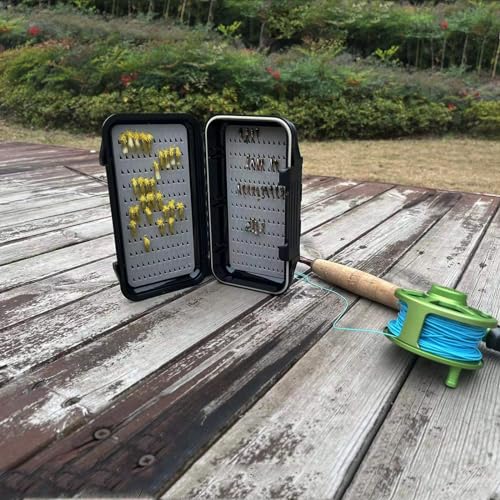 Waterproof Fly Box Two Sided Easy Grip Foam Light Weight Fishing Tackle Box Large Capacity(H19LB) - size: H19LB:7.56X3.82X1.65inch