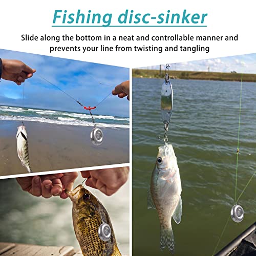 Disc Sinkers Fishing Weights Coin Sinker Weights Saltwater Surf Fishing Weights Bottom Drifting Trolling Catfishing Gear Tackle Fishing Sinker Weights 1oz 2oz 3oz 4oz 5oz 6oz 8oz - style: 2oz-8pcs
