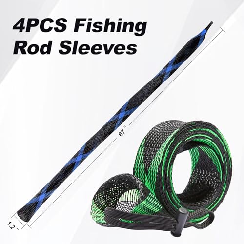 Fishing Rod Sleeve for Poles: Fishing Pole Sleeves Rod Socks and Covers for Rods Fishing Rod Protector Sleeve - Fishing Pole Protection Covers (4-Pack)