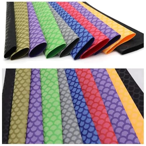 Fish Scale Pattern Heat Shrink Sleeve Wrap Fishing Bulding Handle Cork Rod Grip with Non Slip Waterproof and Insulation 1 Meters 8 Color 6 Size Choice Durable Repair (Blue, 1M-40MM) - color: Blue, size: 1M-40MM