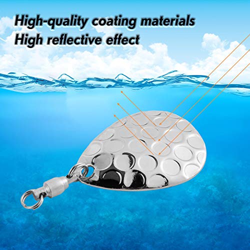 Alwonder 10 Pack Spinner Blades with Ball Bearing Swivels Tail Spinner Spinnerbait Lure Making Supplies Bass Lures Soft Lures - color: #3.5 Hammered Colorado Blades, Silver, 10pcs