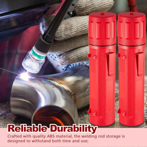 Zonon 2 Pcs Welding Rod Storage Tube 14 Inch Stick Electrode Storage Container Airproof Waterproof Canister (holds 350mm / 13.7in Rods)(Red) - color: Red