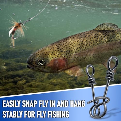 Alwonder 150-Pack Fly Fishing Snaps Twist Clips, 3/5 Sizes Stainless Steel Quick Change Lure Snaps No Knot Clip Quick Snap Fast Snap Lure Connector for Jigs Lures Fishing Clips Swivels Terminal Tackle - color: 150-Pack Twist Clips-3 Sizes(S, M, L)-Black