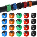 20 Pcs Fishing Rod Straps, 5 Color Hook & Loop Fish Rod Belts | Adjustable Elastic Fishing Pole Straps Tackle Belt Ties Casting Rods Fishing Rod Accessories for Casting, Fly Rods
