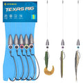 Texas-Rigs-for-Bass-Fishing-Leaders-with-Weights-Hooks-Rigged-Line-Kit - size: 2/0 Hooks-1/4 oz Weight-5pcs