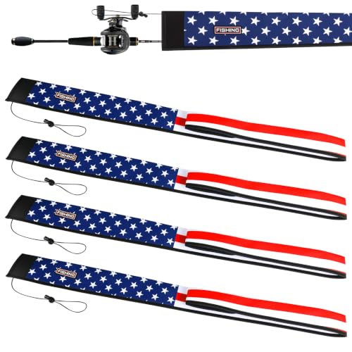 Premium Fishing Rod Sleeve – Floating, Puncture Resistant,Protective Sock for Casting, Spinning, Trolling Fishing Rods for Fishing Poles6'-8' - color: National flag 4 Pcs, style: Spinning（3.54" opening）