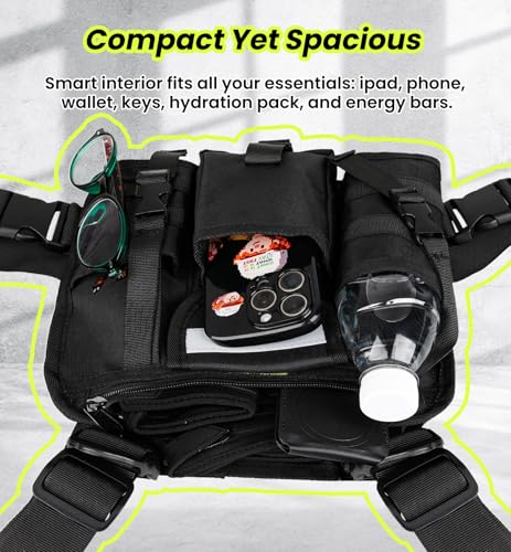 Sports Chest Pack for Men Women, Running Vest Bag Reflective Gear, Tactical Vest, for Cycling Hiking Skiing Camping Fishing Gym Workouts Dog Walking