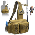 Shaddock Fishing Portable Backpack Waist Bag with Rod Holder, Fly Fishing Sling Crossbody Fanny Pack for Fishing Camping Hiking Men Women Gift