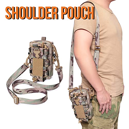 ACEXIER Tactical Molle Pouch Waist Bag Bottle Bag Outdoor Vest Pack Purse Phone Case Backpack Hunting Accessories Tool Pack - color: Khaki