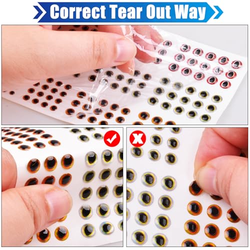 Bionic Fish Eyes for Lures Fly Tying Material Realistic Fish Eyes for Fishing Baits DIY Jigs Fishing Lure Making Supplies - style: 549pcs-3/4/5/6mm