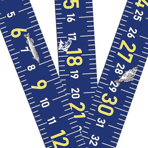 51 Inch Fish Measuring Tape Sticker for Boat 3Pcs Waterproof Self Adhesive Fishing Ruler for Boat Fishing Rod Kayak Accessories Cooler Workbench (Blue) - color: Blue